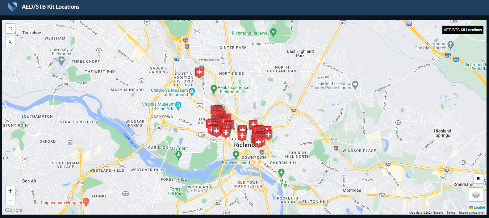 Static Image of AED Map